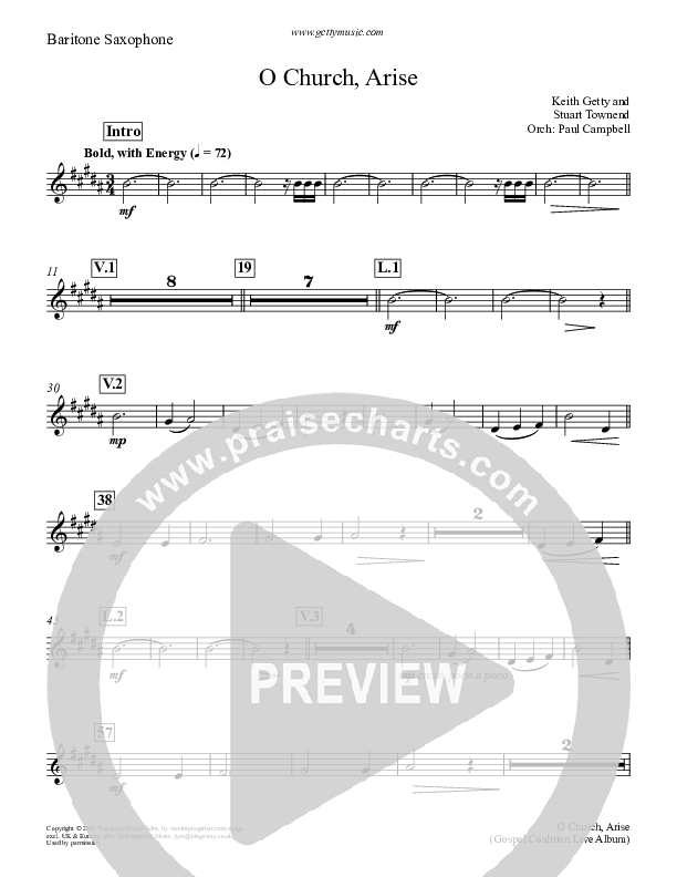 O Church Arise Bari Sax (Keith & Kristyn Getty)