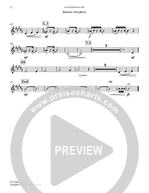 O Church Arise Bari Sax (Keith & Kristyn Getty)