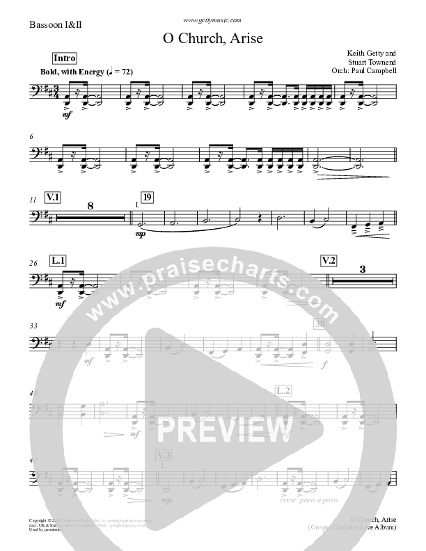 O Church Arise Bassoon 1/2 (Keith & Kristyn Getty)