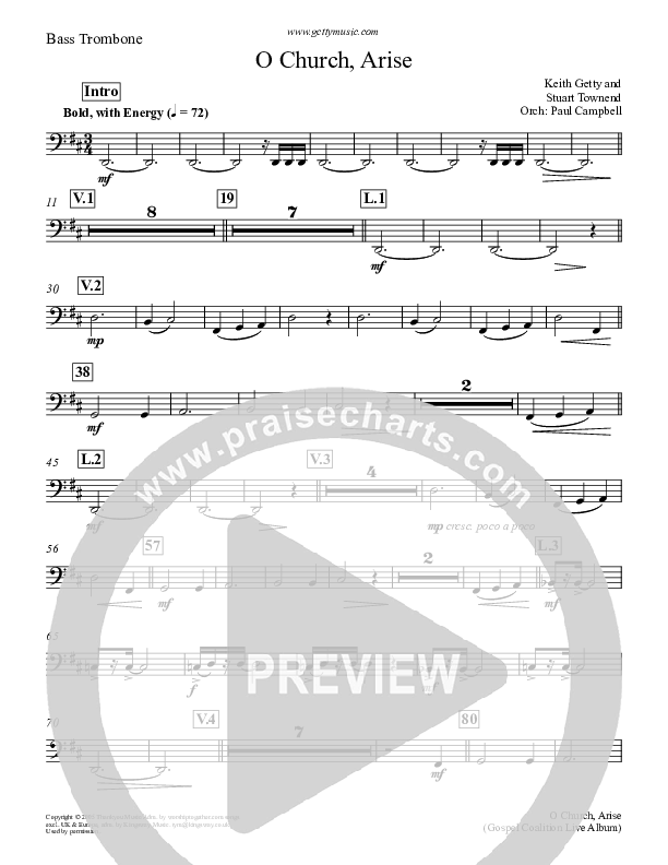 O Church Arise Bass Trombone (Keith & Kristyn Getty)