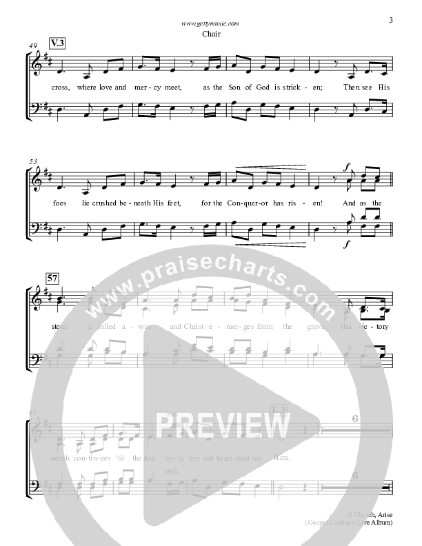 O Church Arise Choir Sheet (Keith & Kristyn Getty)