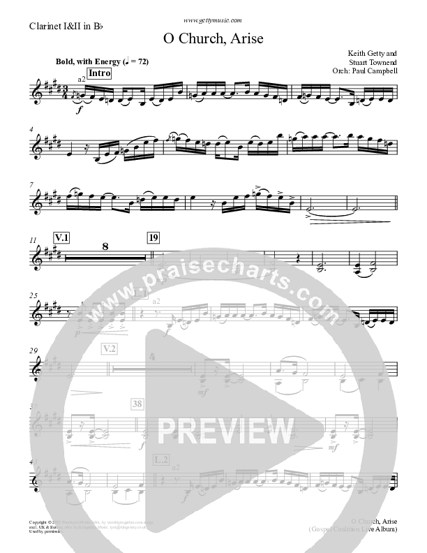 O Church Arise Clarinet 1/2 (Keith & Kristyn Getty)