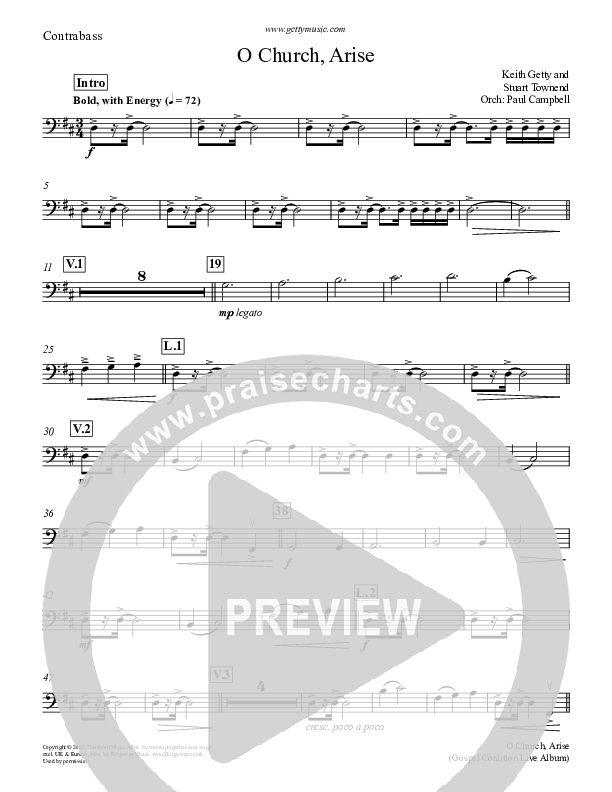 O Church Arise Double Bass (Keith & Kristyn Getty)