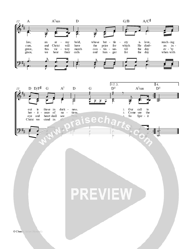 O Church Arise Hymn Sheet (SATB) (Keith & Kristyn Getty)