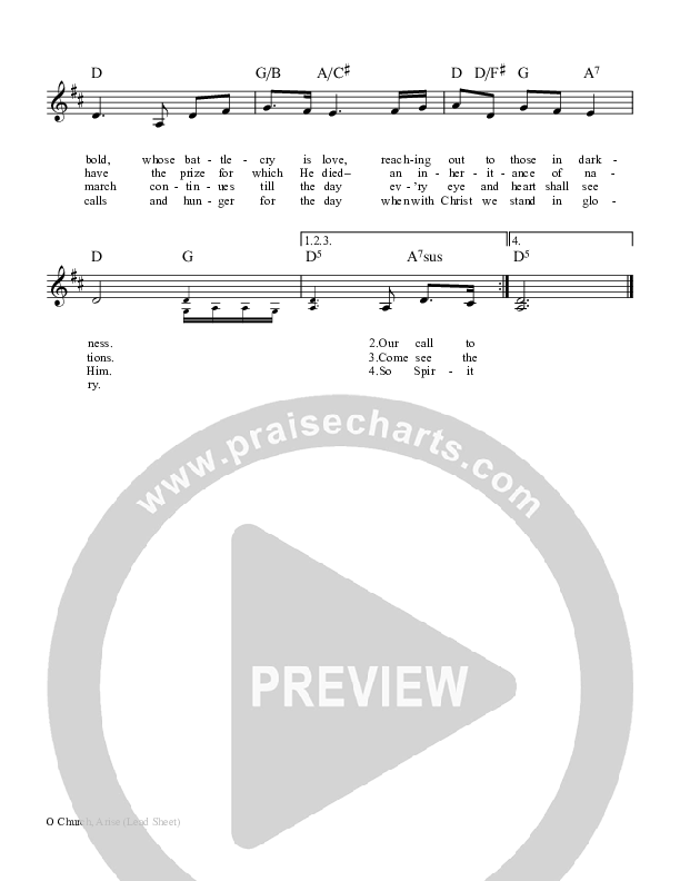 O Church Arise Lead Sheet (Keith & Kristyn Getty)