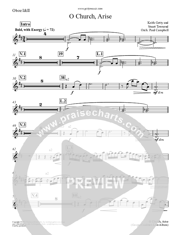 O Church Arise Oboe 1/2 (Keith & Kristyn Getty)
