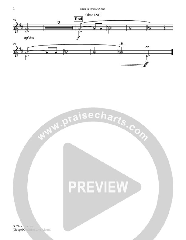 O Church Arise Oboe 1/2 (Keith & Kristyn Getty)