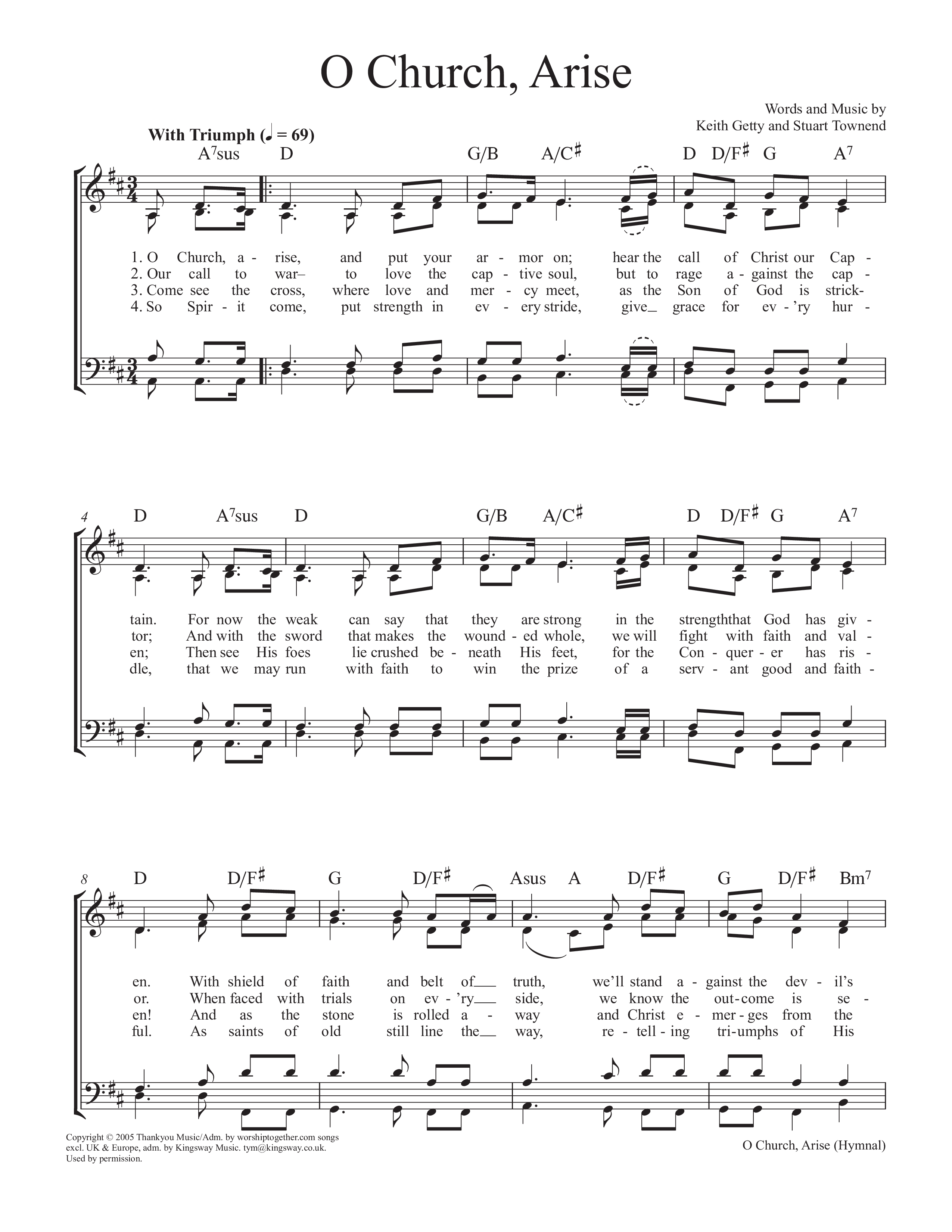 O Church Arise Piano/Vocal & Lead (Keith & Kristyn Getty)