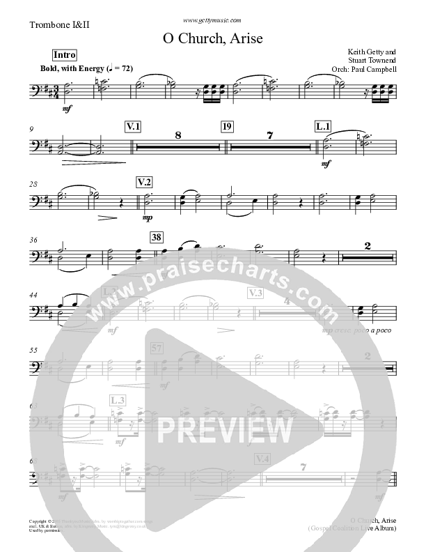 O Church Arise Trombone 1/2 (Keith & Kristyn Getty)