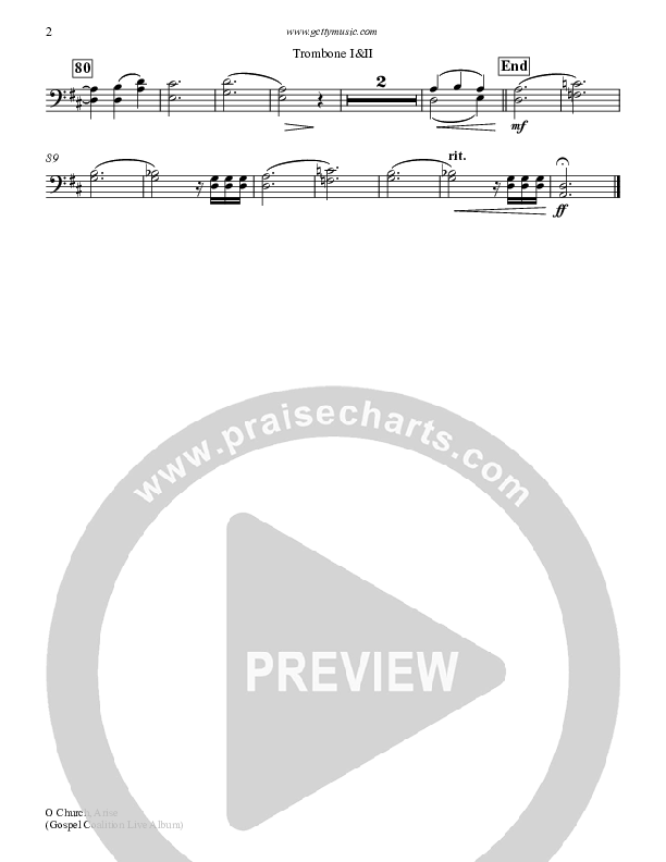 O Church Arise Trombone 1/2 (Keith & Kristyn Getty)