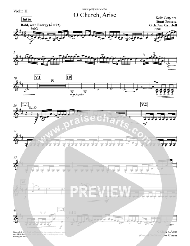 O Church Arise Violin 2 (Keith & Kristyn Getty)