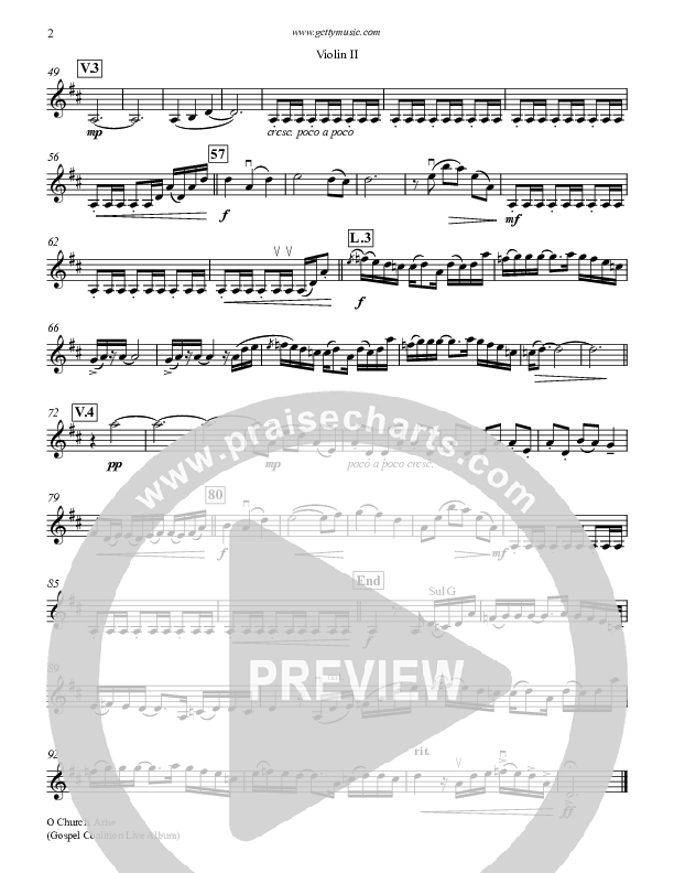 O Church Arise Violin 2 (Keith & Kristyn Getty)