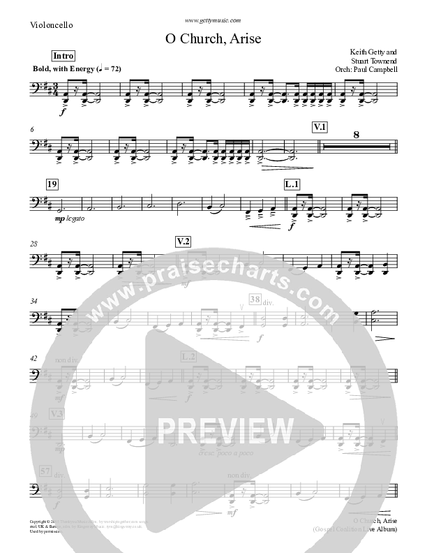 O Church Arise Violincello (Keith & Kristyn Getty)