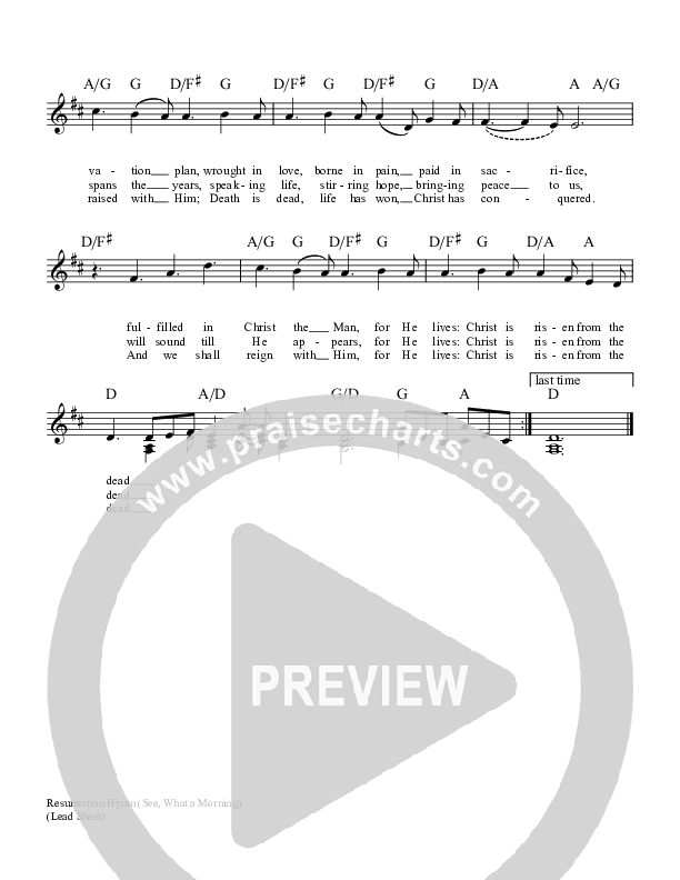 Resurrection Hymn Lead Sheet (Keith & Kristyn Getty)