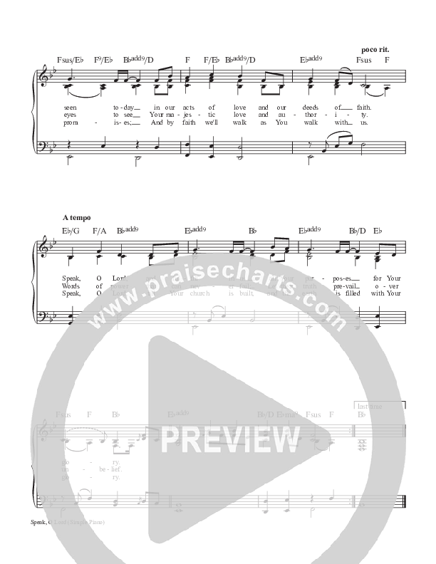 Speak O Lord Piano/Vocal & Lead (Keith & Kristyn Getty)