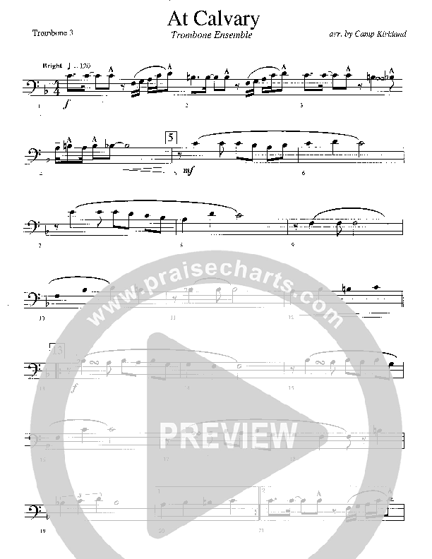 At Calvary (Instrumental) Trombone 3 (Camp Kirkland)