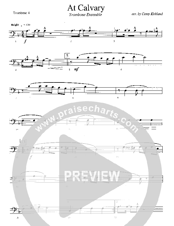 At Calvary (Instrumental) Trombone 4 (Camp Kirkland)