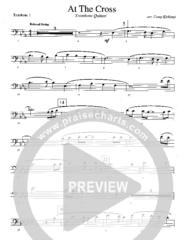 At The Cross (Instrumental) Trombone 1 (Camp Kirkland)