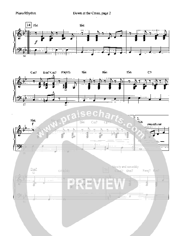 Down At The Cross (Instrumental) Piano Sheet (Camp Kirkland)