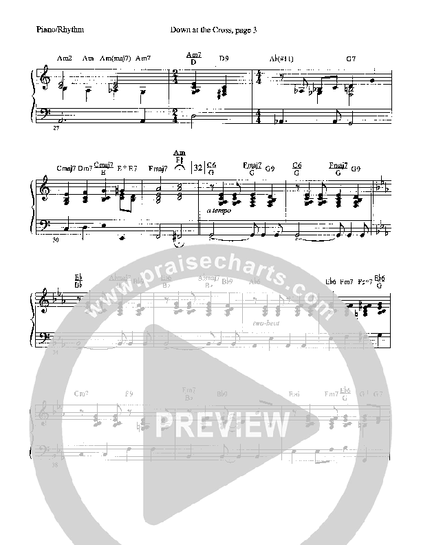 Down At The Cross (Instrumental) Piano Sheet (Camp Kirkland)