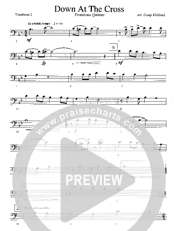 Down At The Cross (Instrumental) Trombone 2 (Camp Kirkland)
