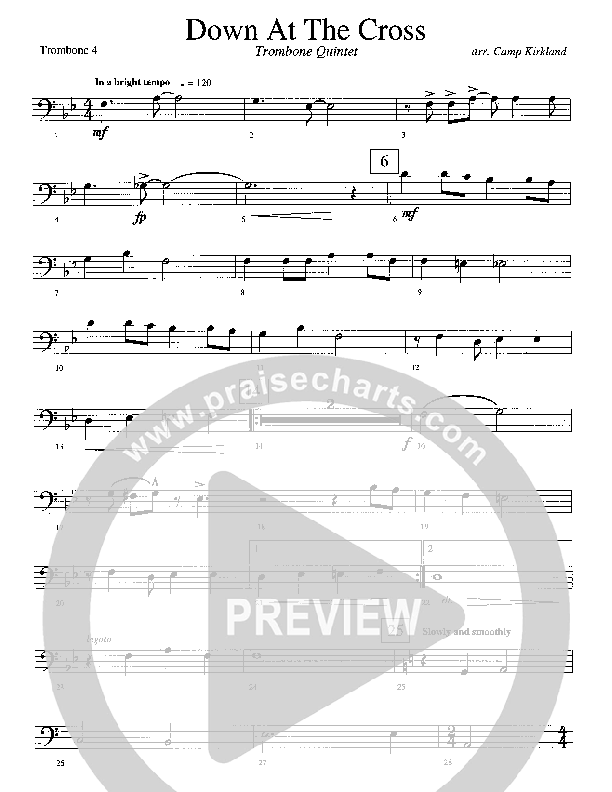 Down At The Cross (Instrumental) Trombone 4 (Camp Kirkland)