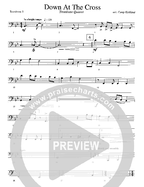 Down At The Cross (Instrumental) Trombone (Camp Kirkland)