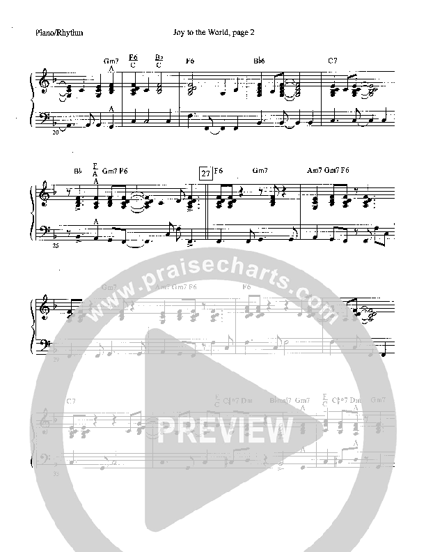 Joy To The World (Instrumental) Piano Sheet (Camp Kirkland)