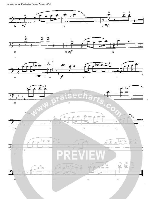 Leaning On The Everlasting Arms (Instrumental) Trombone 1 (Camp Kirkland)