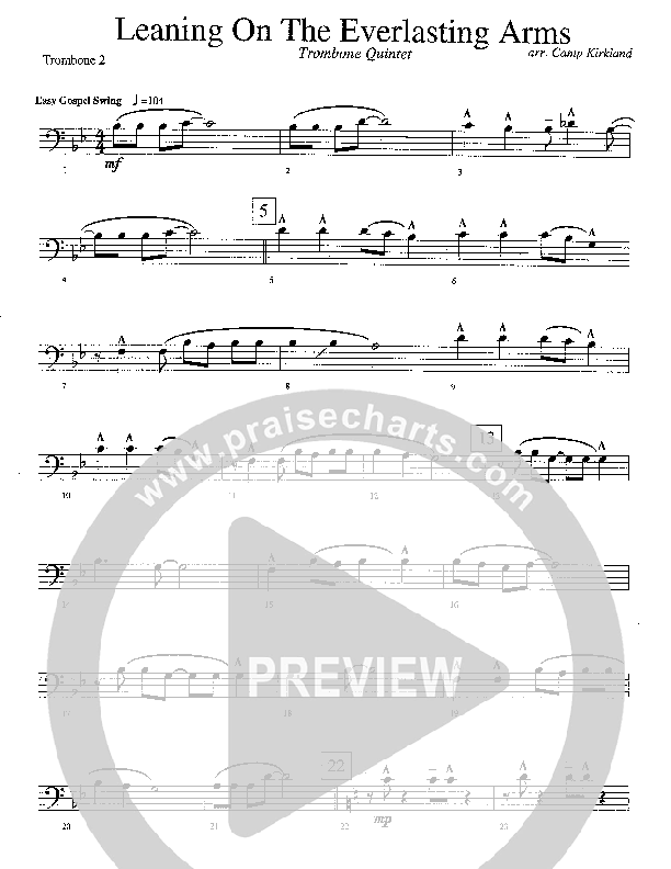 Leaning On The Everlasting Arms (Instrumental) Trombone 2 (Camp Kirkland)