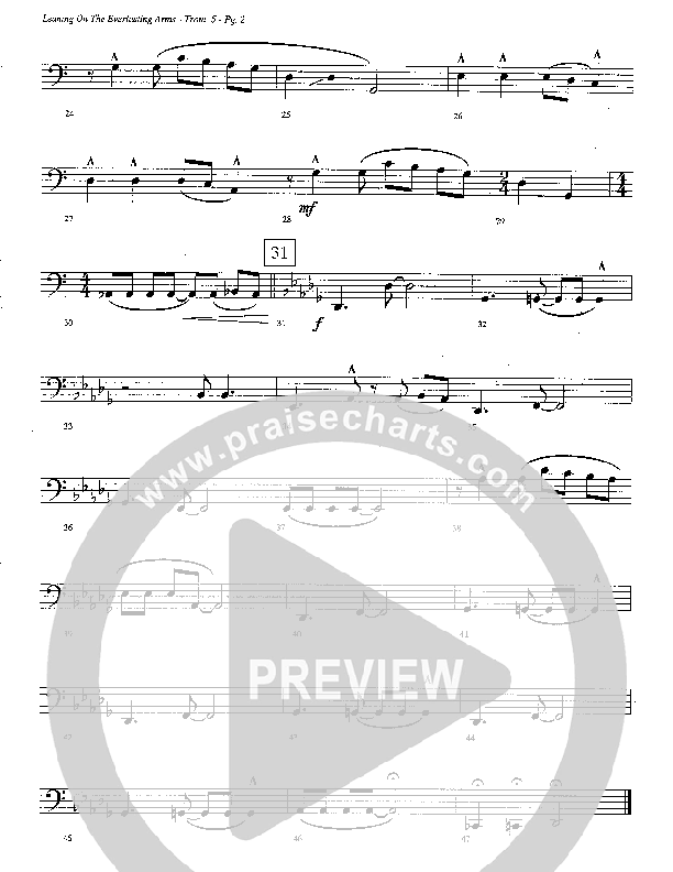 Leaning On The Everlasting Arms (Instrumental) Trombone (Camp Kirkland)