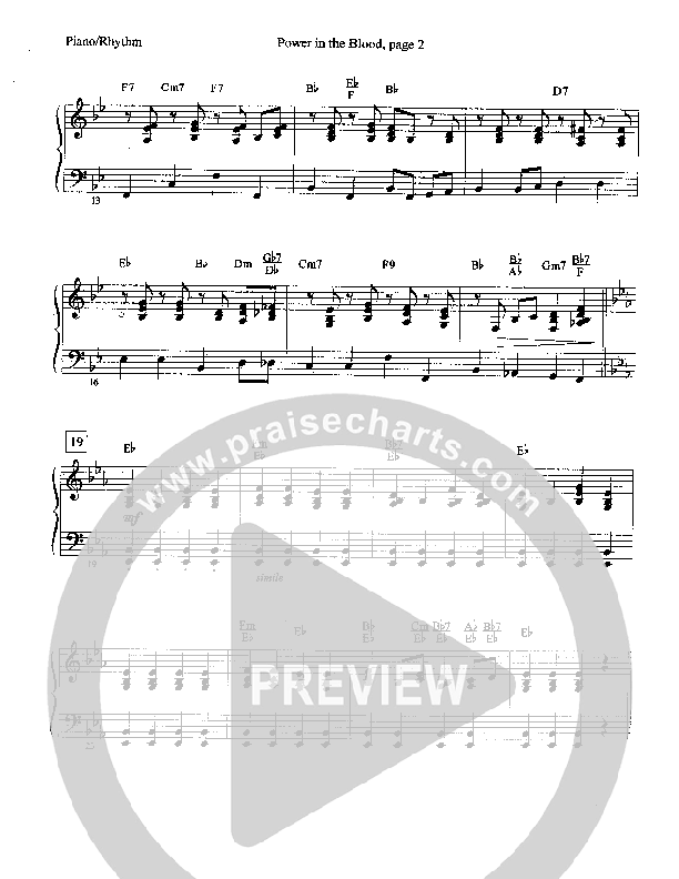 Power In The Blood (Instrumental) Piano Sheet (Camp Kirkland)