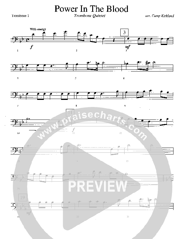 Power In The Blood (Instrumental) Trombone 1 (Camp Kirkland)