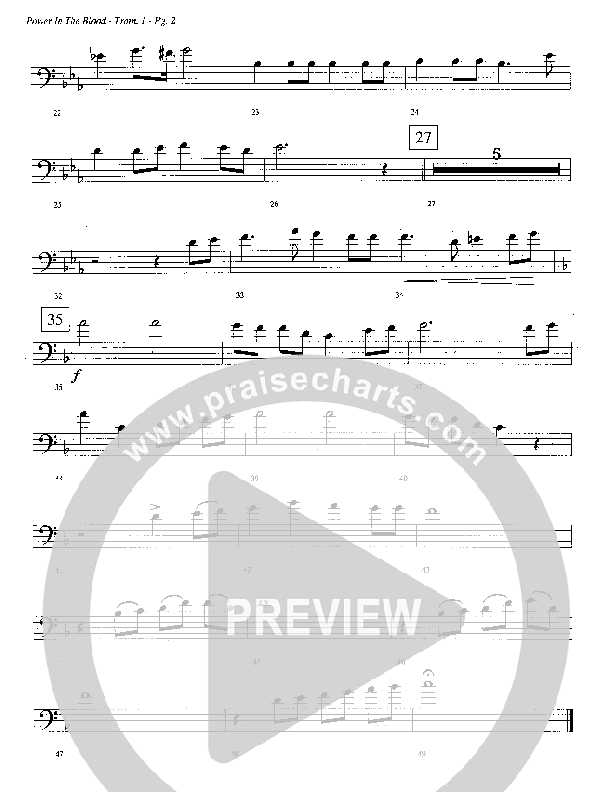 Power In The Blood (Instrumental) Trombone 1 (Camp Kirkland)