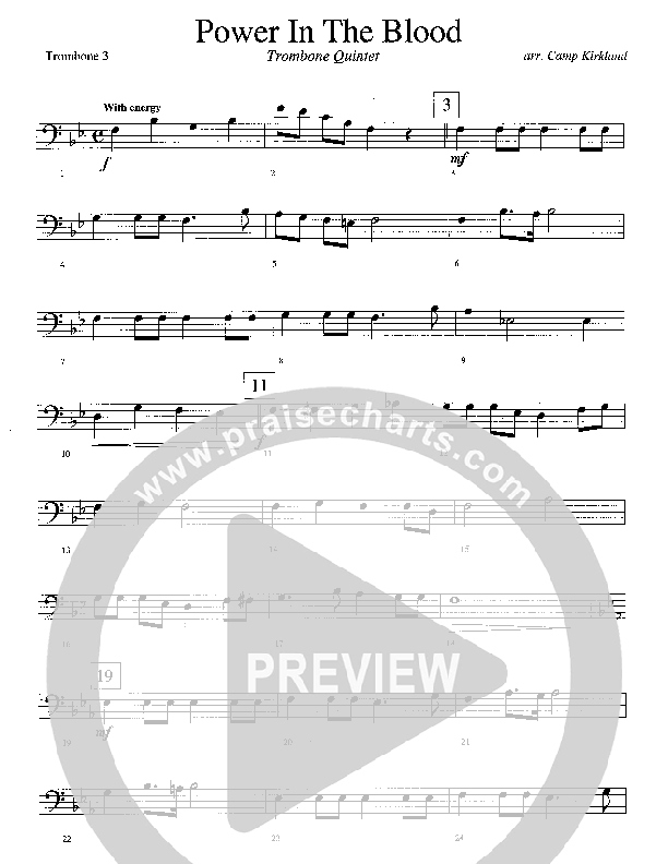 Power In The Blood (Instrumental) Trombone 3 (Camp Kirkland)
