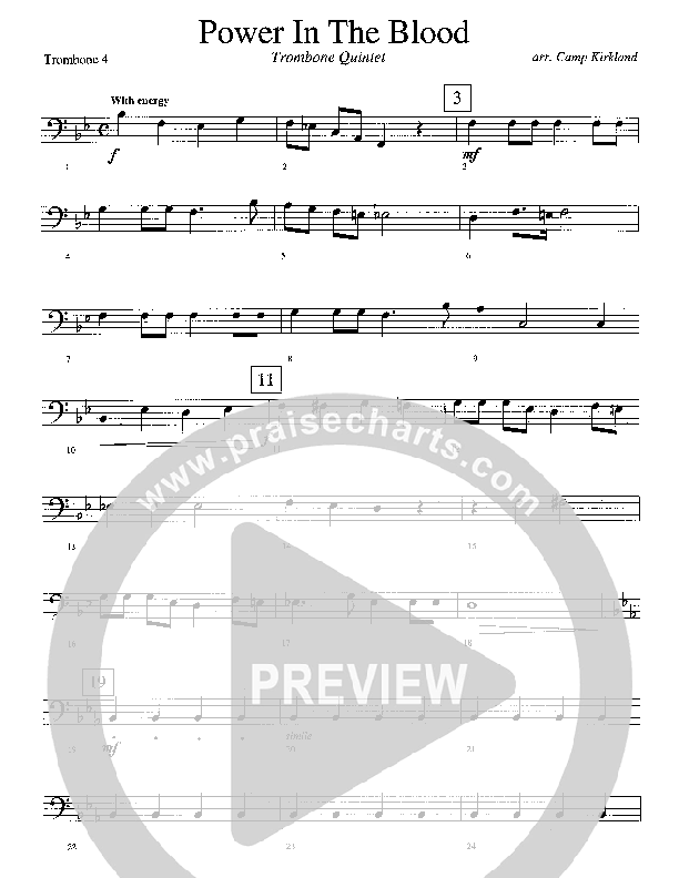 Power In The Blood (Instrumental) Trombone 4 (Camp Kirkland)