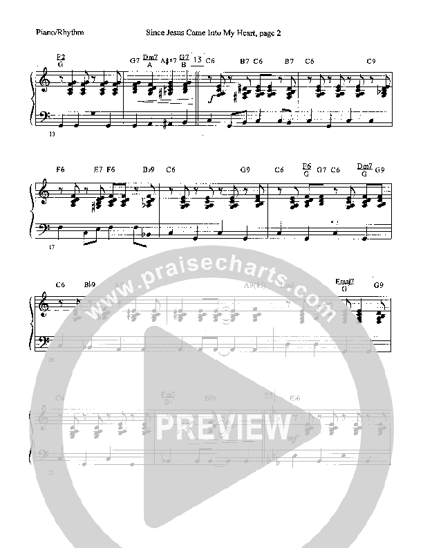 Since Jesus Came Into My Heart Piano Sheet (Camp Kirkland)