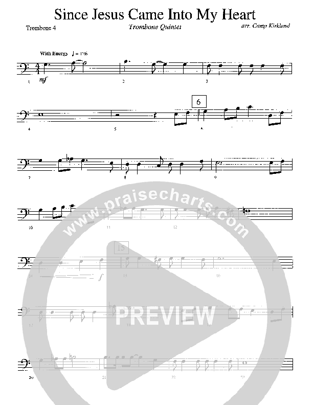 Since Jesus Came Into My Heart Trombone 4 (Camp Kirkland)