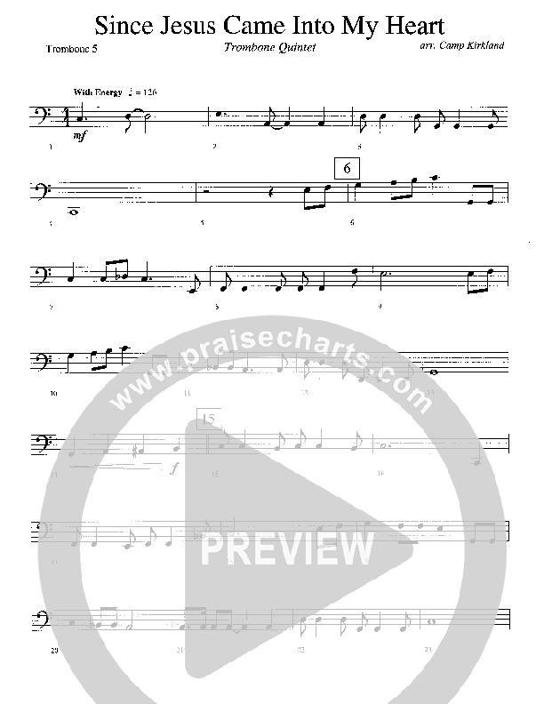 Since Jesus Came Into My Heart Trombone (Camp Kirkland)