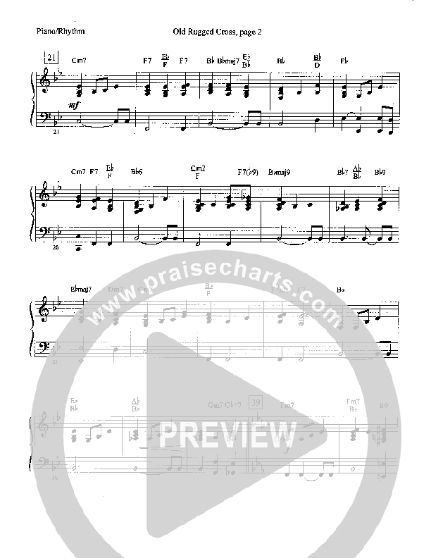 The Old Rugged Cross Piano Sheet (Camp Kirkland)