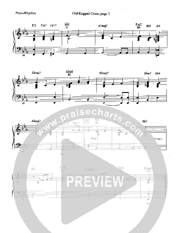 The Old Rugged Cross Piano Sheet (Camp Kirkland)