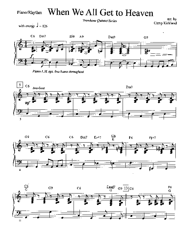 When We All Get To Heaven Piano Sheet (Camp Kirkland)