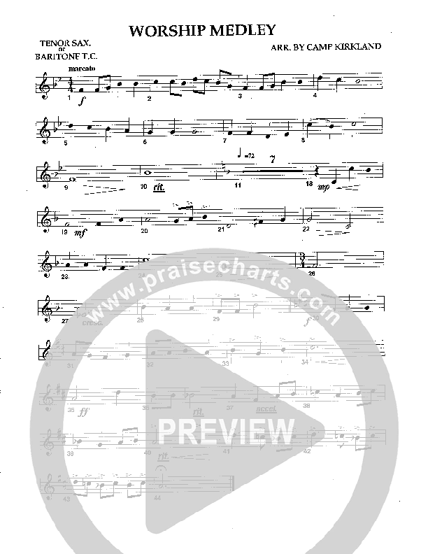 Worship Medley Tenor Sax/Baritone T.C. (Camp Kirkland)
