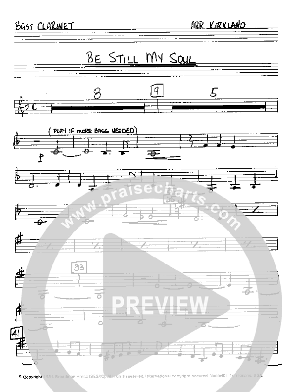Be Still My Soul (Instrumental) Bass Clarinet (Camp Kirkland)