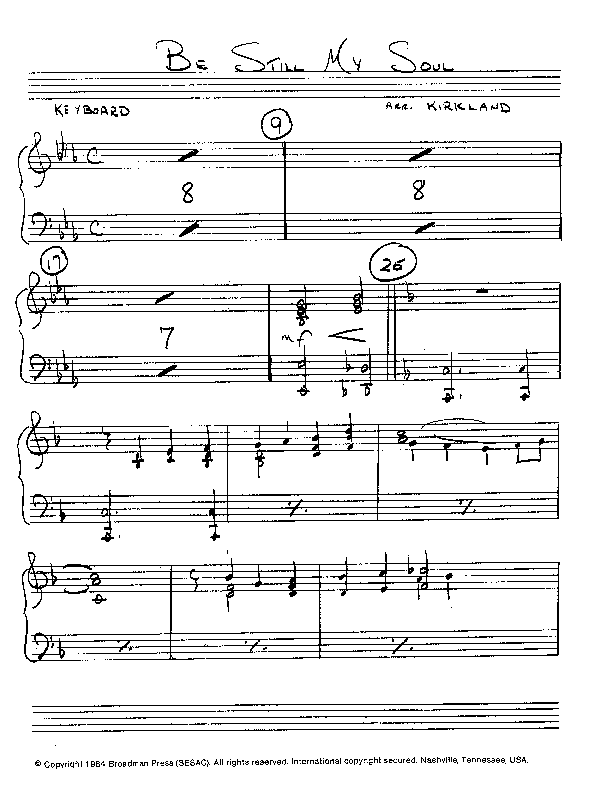 Be Still My Soul (Instrumental) Piano Sheet (Camp Kirkland)