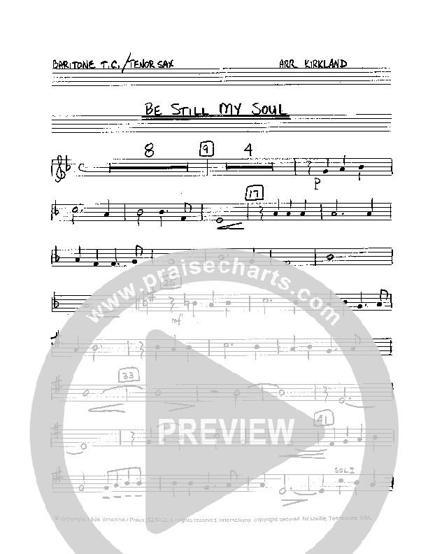 Be Still My Soul (Instrumental) Tenor Sax/Baritone T.C. (Camp Kirkland)