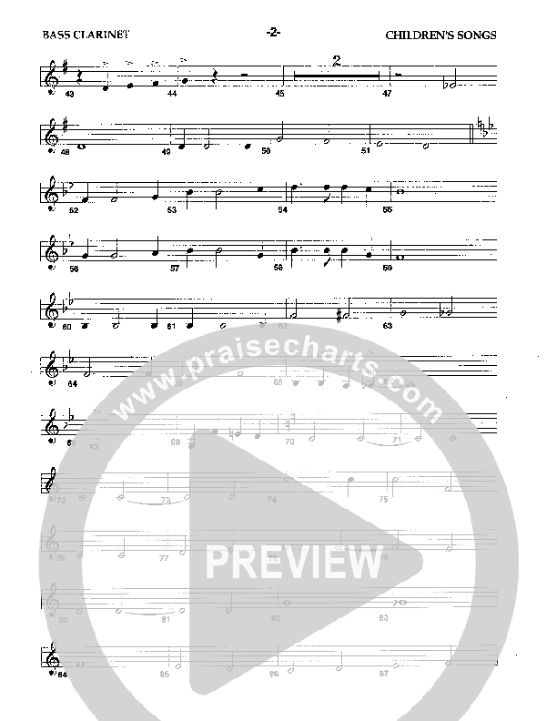 Children's Songs (Instrumental) Bass Clarinet (Camp Kirkland)