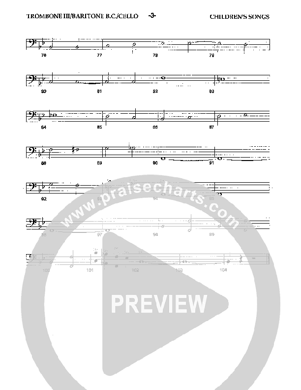 Children's Songs (Instrumental) Trombone 3 (Camp Kirkland)