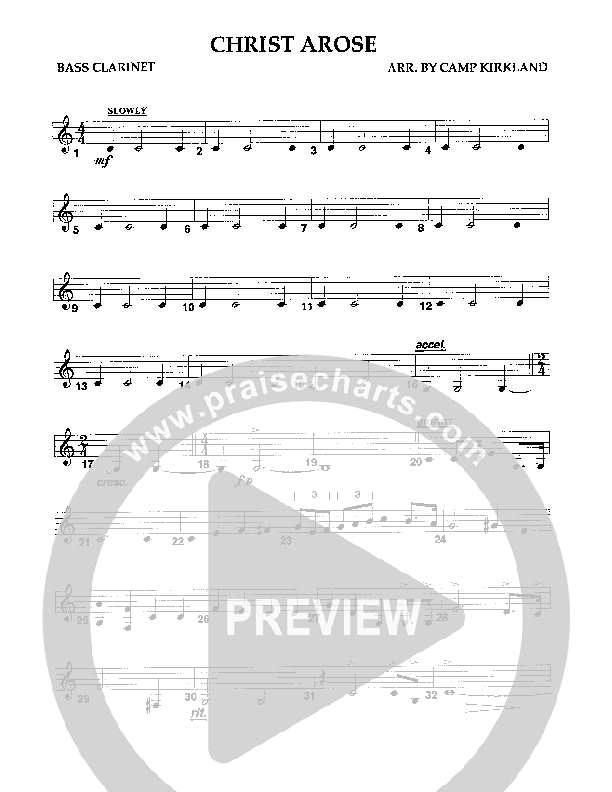 Christ Arose (Instrumental) Bass Clarinet (Camp Kirkland)