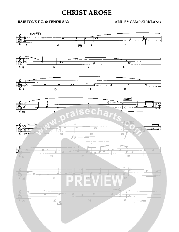 Christ Arose (Instrumental) Tenor Sax/Baritone T.C. (Camp Kirkland)